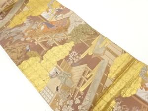 時代人物模様織出し袋帯